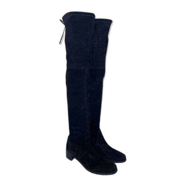 Stuart Weitzman Midland Suede Over The Knee Boot - Black 10 - Picture 4 of 14
